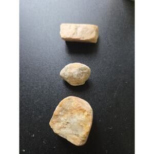 Natural Chunky Stone Lot of 3 Raw Rocks Odd Shapes Mineral Specimens